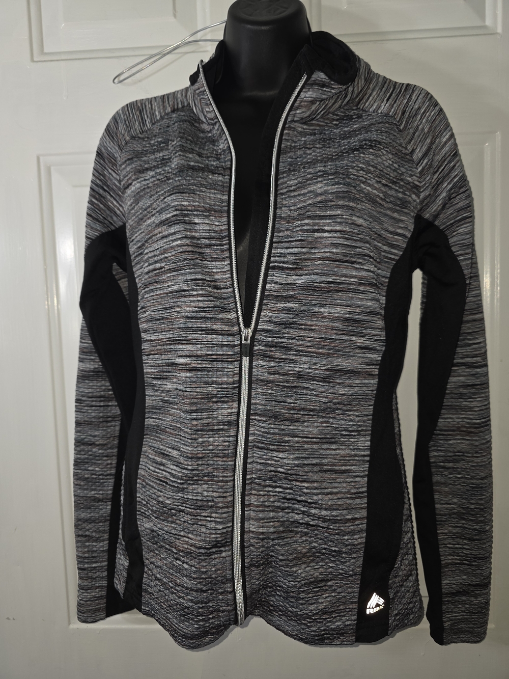 RBX Gray Heather Full-Zip Utility Jacket with Black Panels